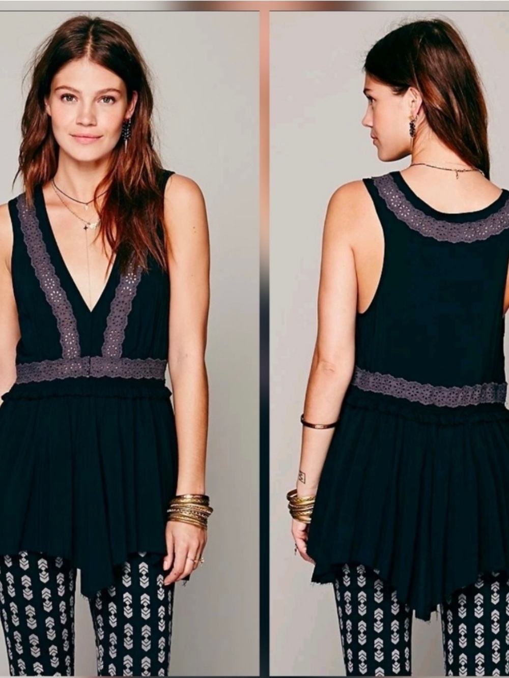 Free People Lace Eyelet Tunic
